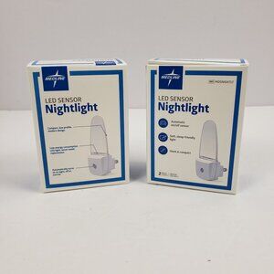 Medline 4 (2 pks of 2) Nightlights  LED Sensor Auto On Off White Plug In